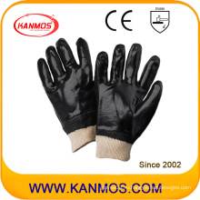 Черные ПВХ смоченные промышленные рабочие перчатки для обеспечения безопасности работы (51203)